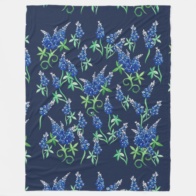 Texas Bluebonnets Fleece Blanket (Front)
