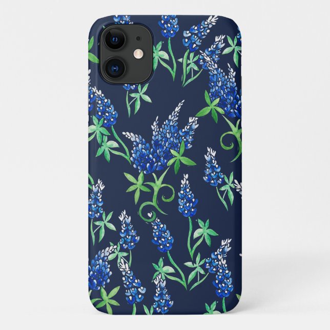 Texas Bluebonnets Floral Blue Case-Mate iPhone Case (Back)
