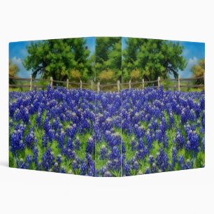 Texas Bluebonnets Flower Floral Country Art Binder