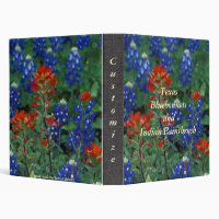 Texas Bluebonnets/Indian Paintbrush Avery Binder