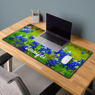 Texas Bluebonnets Indian Paintbrush Name Fine Art Desk Mat