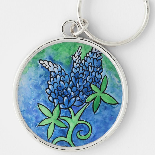 Texas Bluebonnets Keychain (Front)