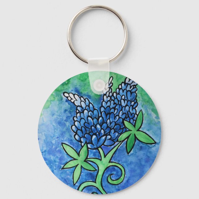 Texas Bluebonnets Keychain (Front)