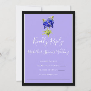 Texas Bluebonnets on Lavender, Spring RSVP Invitation