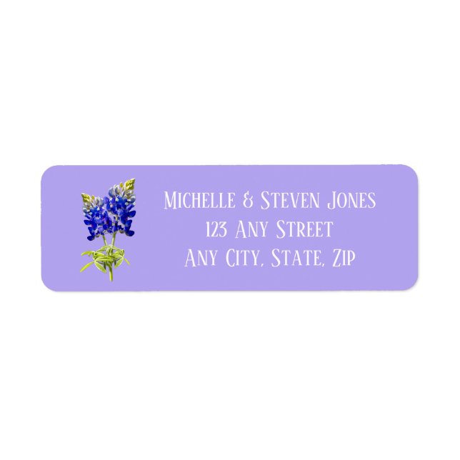 Texas Bluebonnets on Lavender, Spring Wedding (Front)