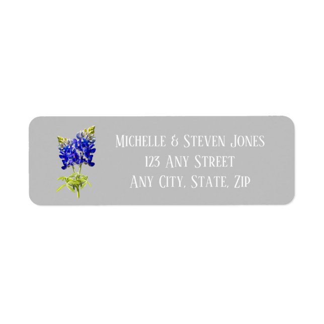Texas Bluebonnets on Light Grey, Spring Wedding (Front)