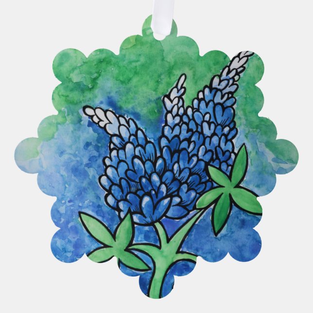 Texas Bluebonnets Ornament Card (Front)