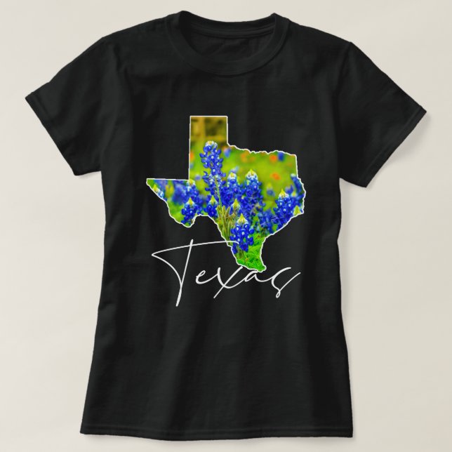Texas Bluebonnets State of Texas Fine Art T-Shirt (Design Front)