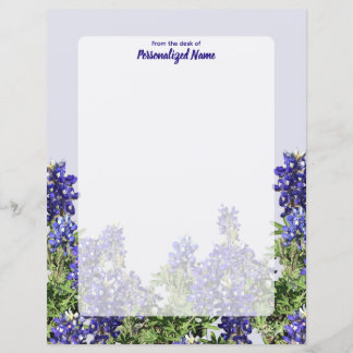 Texas Bluebonnets Unlined Paper Sheet