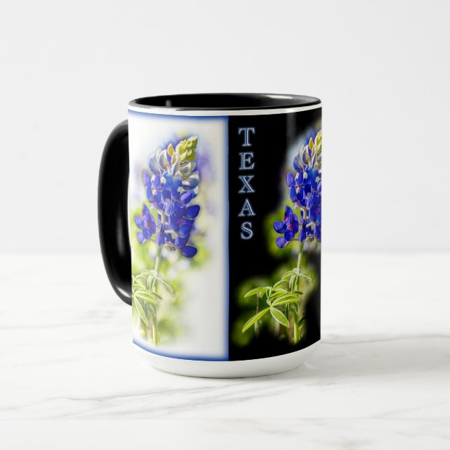 Texas Bluebonnets with black, Mug (Front Left)