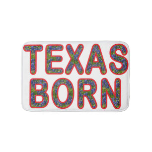 Texas Born Bluebonnet Bath Mat