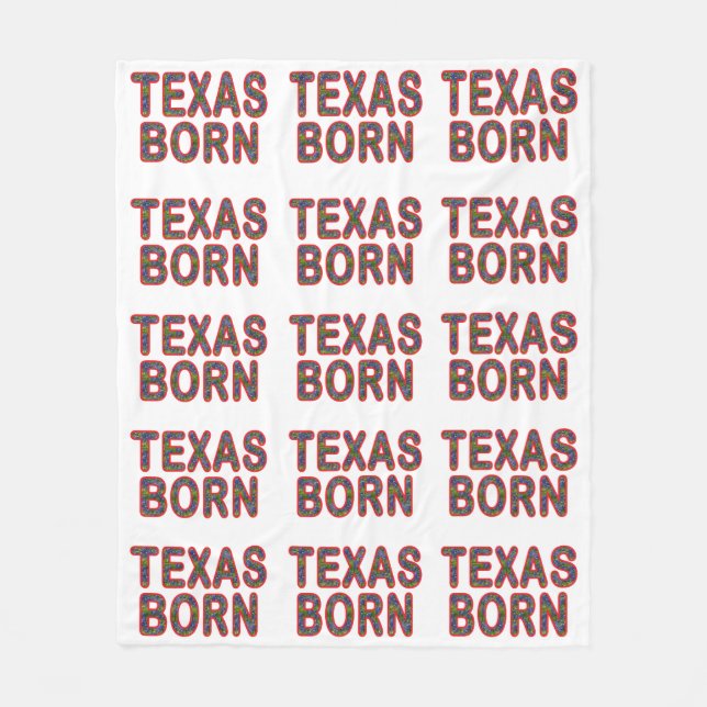 Texas Born Bluebonnet Fleece Blanket (Front)
