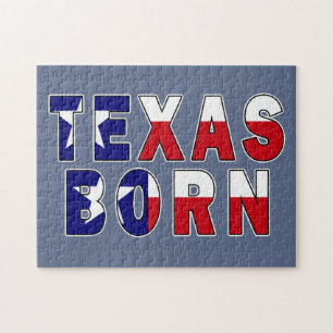 Texas Born Flag Jigsaw Puzzle