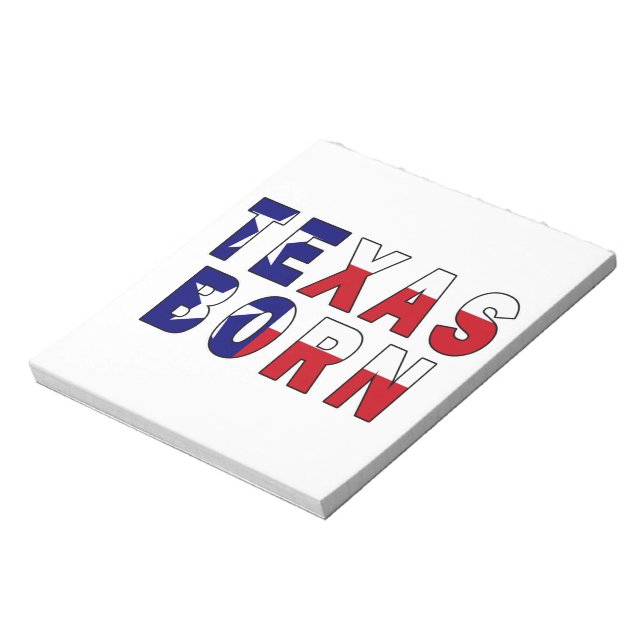 Texas Born Flag Notepad (Rotated)