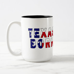 Texas Born Flag Two-Tone Coffee Mug