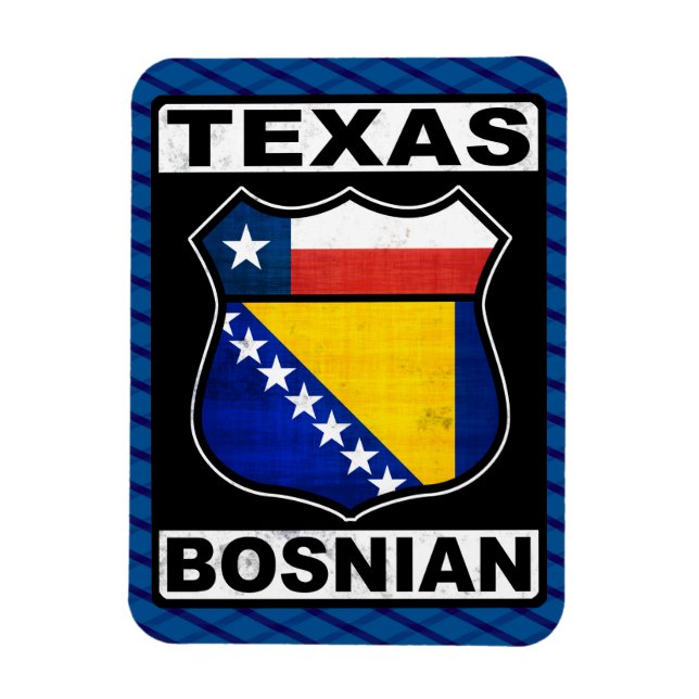 Texas Bosnian American Sign Magnet (Vertical)