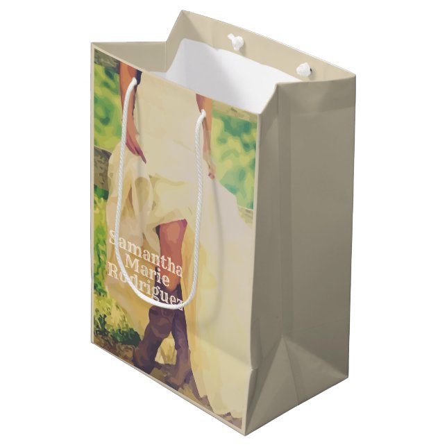 Texas Bride en bottes sac cadeau moyen (Devant Angle)