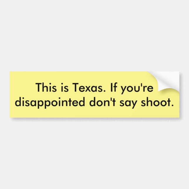 Texas bumper sticker sticker (Front)