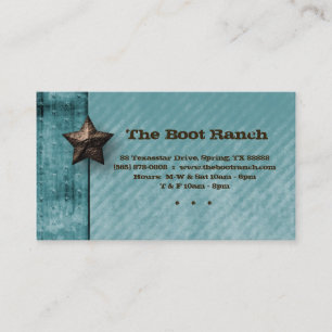 Texas Business Card Denim Jean Star Turquoise Blue