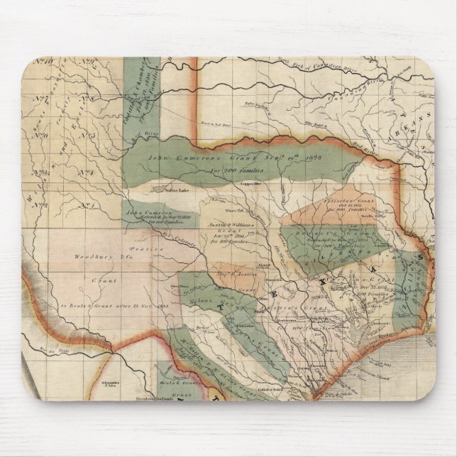 Texas, By David H Burr Mouse Pad (Front)