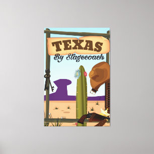 Texas By Stagecoach Canvas Print