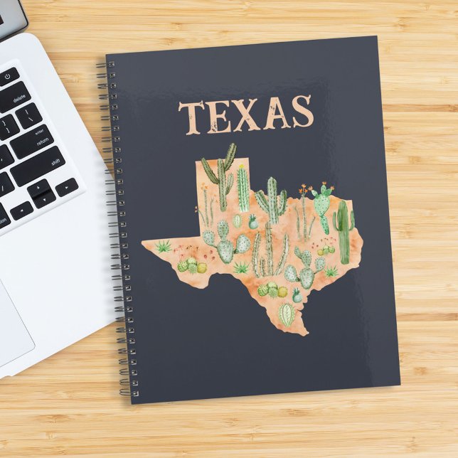 Texas Cactus Cacti Plant Illustration Map Planner (In situ)