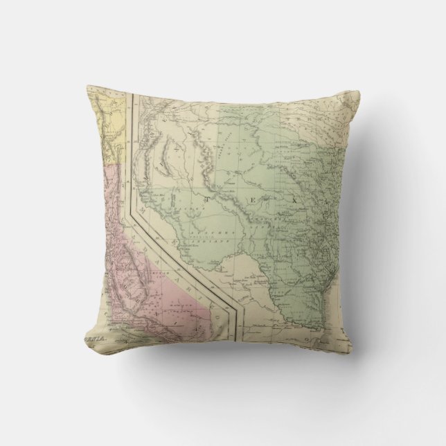 Texas, California Throw Pillow (Front)