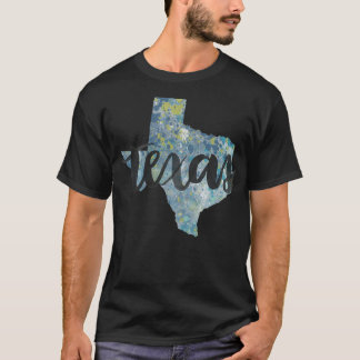 texas calligraphy and abstract state outline T-Shirt