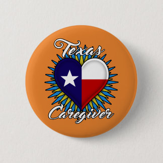 Texas Caregiver round button (orange background)