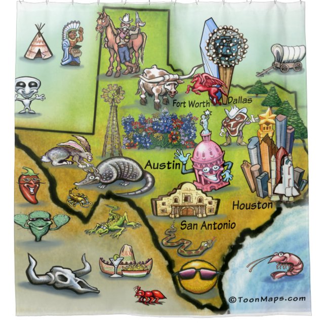 Texas Cartoon Map (Front)