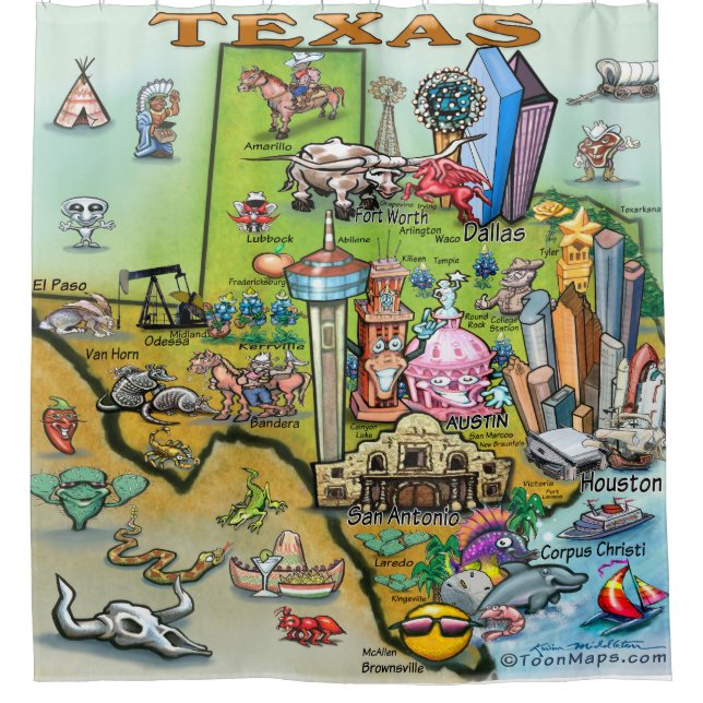 Texas Cartoon Map (Front)