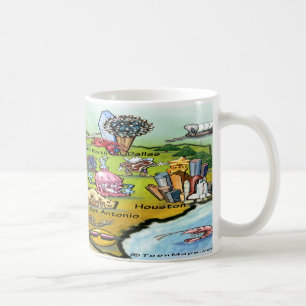 Texas Cartoon Map Coffee Mug