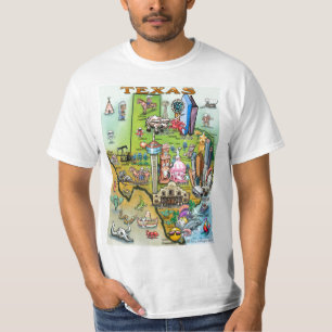 Texas Cartoon Map T-Shirt