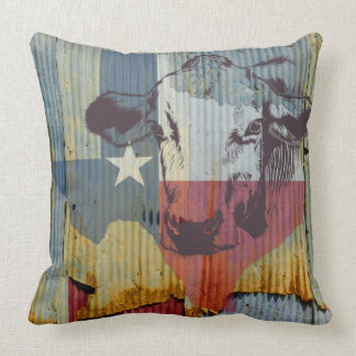 Texas Cattle Ranch House throw pillow