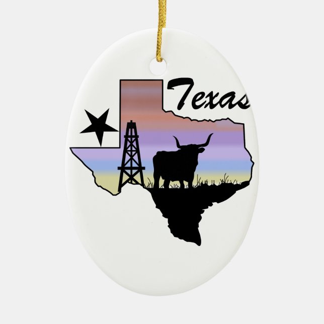 Texas Ceramic Ornament (Front)