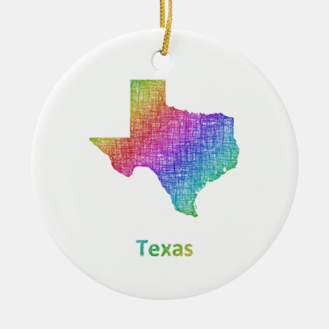 Texas Ceramic Ornament (Front)