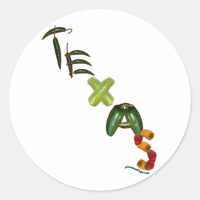 Texas Chili Peppers Classic Round Sticker (Front)