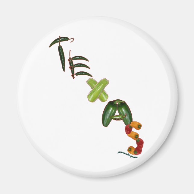 Texas Chili Peppers Magnet (Front)