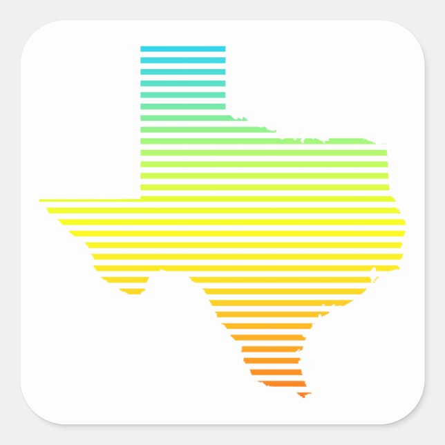 texas chill fade square sticker (Front)
