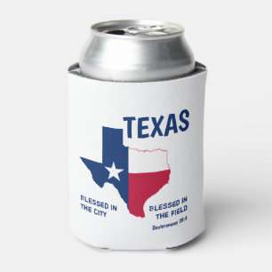 TEXAS Christian Scripture Blessed Monogram Can Cooler