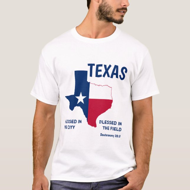 TEXAS Christian Scripture Blessed T-Shirt (Front)