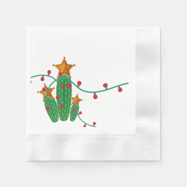 Texas Christmas cocktail napkin (Front)