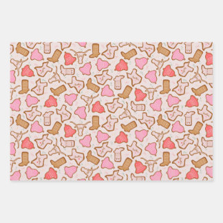 Texas Christmas Cookies Wrapping Paper Sheet