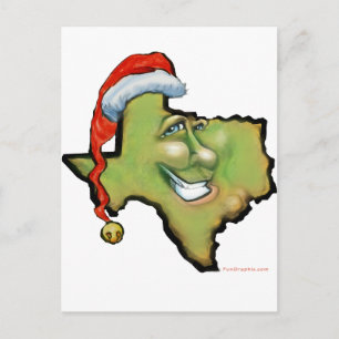 Texas Christmas Holiday Postcard