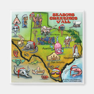 TEXAS Christmas Map Magnet