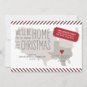 Texas Christmas Moving Faire-part Holiday Card