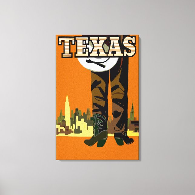 Texas City Cowboy Canvas Print (Front)