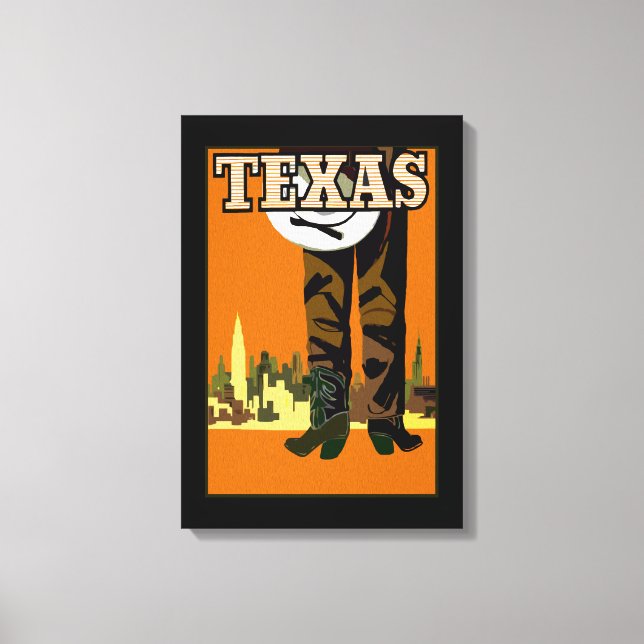 Texas City Cowboy Canvas Print (Front)