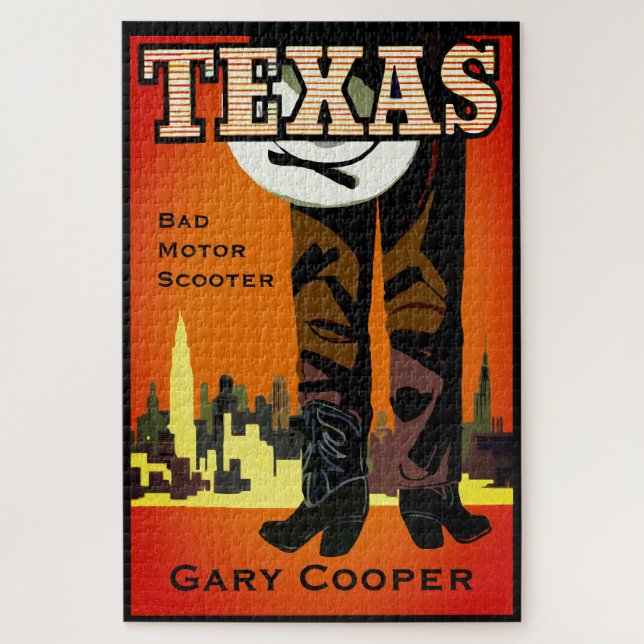 Texas City Cowboy Jigsaw Puzzle (Vertical)