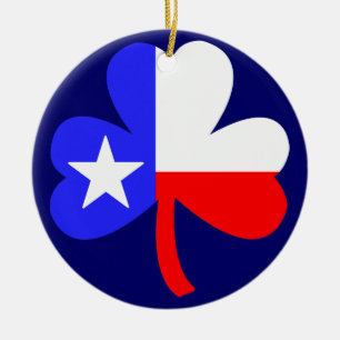 Texas Clover Ceramic Ornament